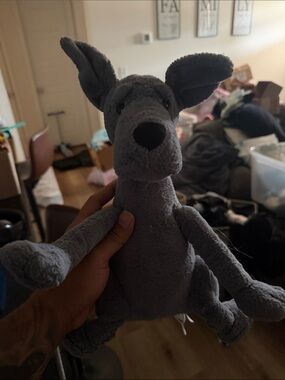 Jelly at London Great Dane Zeus Plush Gray Dog Toy - Soft Squeaky Pet Plush